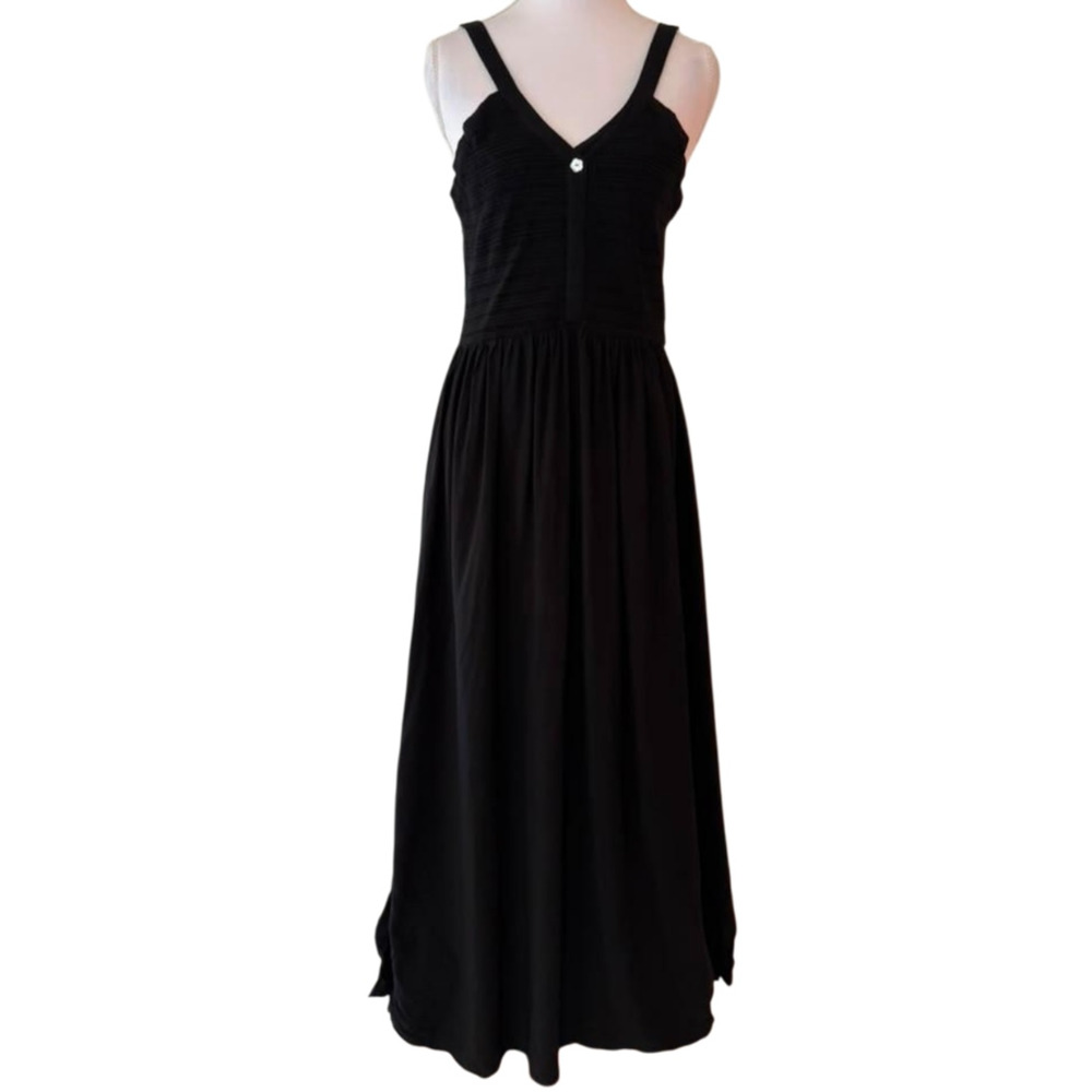 Tuckernuck Gillian Black Smocked Detail Sleeveless Maxi Dress Size Medium - Picture 9 of 13